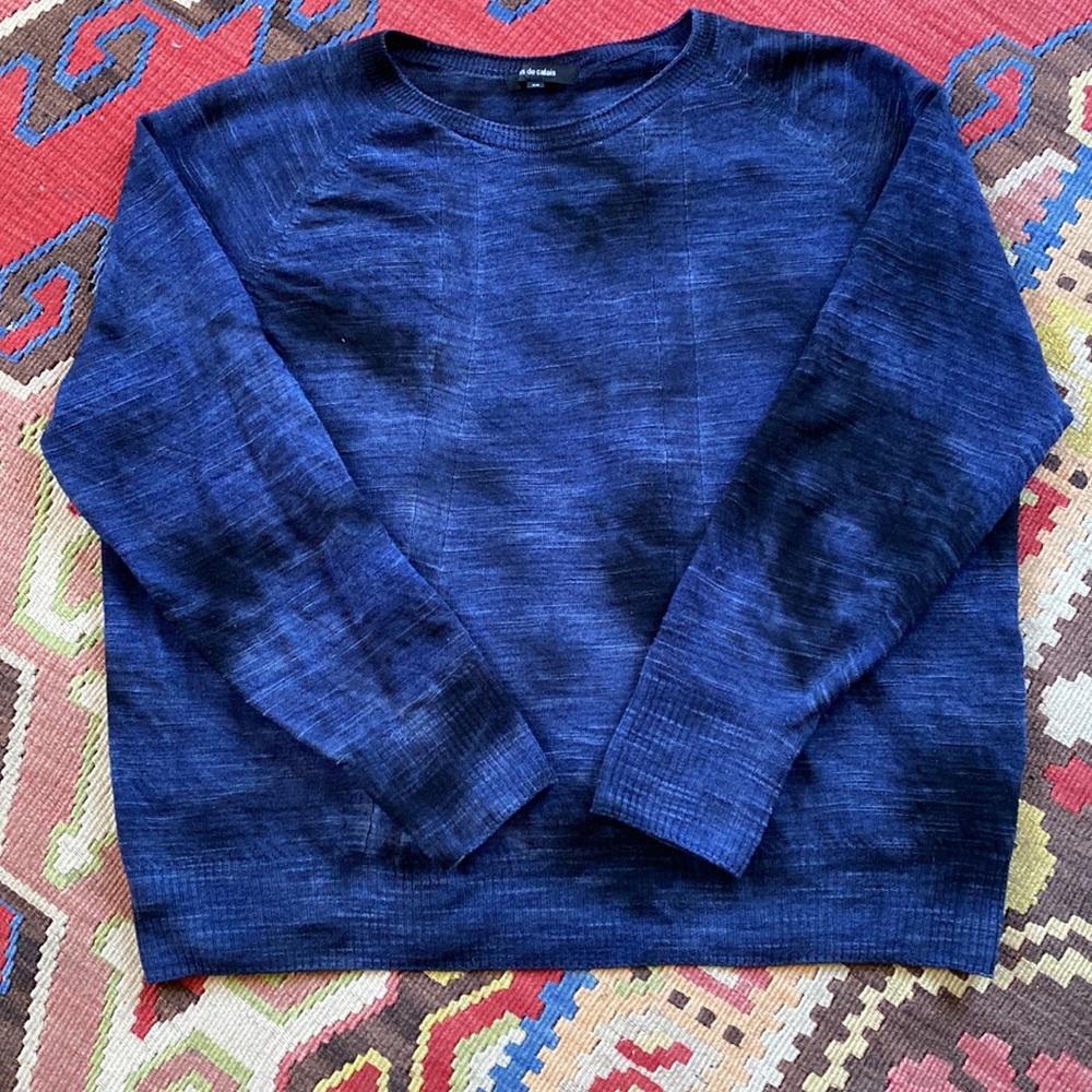 Pas de Calais light wool sweater black/blue 36 sm